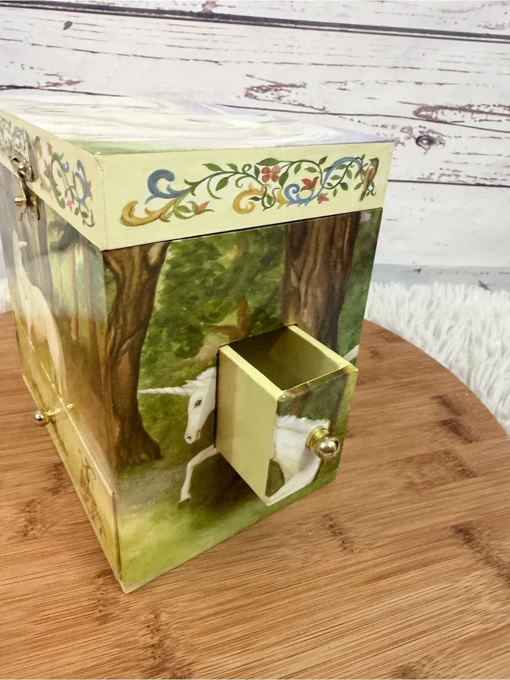 Enchantmints Unicorn Forest Musical Jewelry Box B1202 Vintage Style